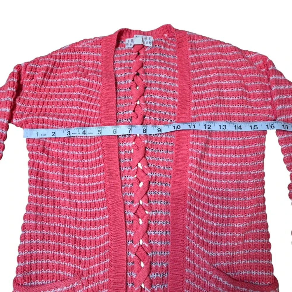 Pink Republic Girls Coral Knit Open Front Cardigan Sweater Kids Size S 7/8‎